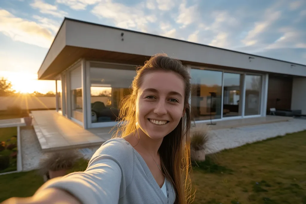 Selfie devant maison